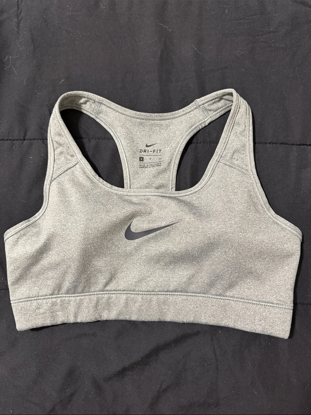 Nike Gray Dri-FIT Racerback Sports Bra